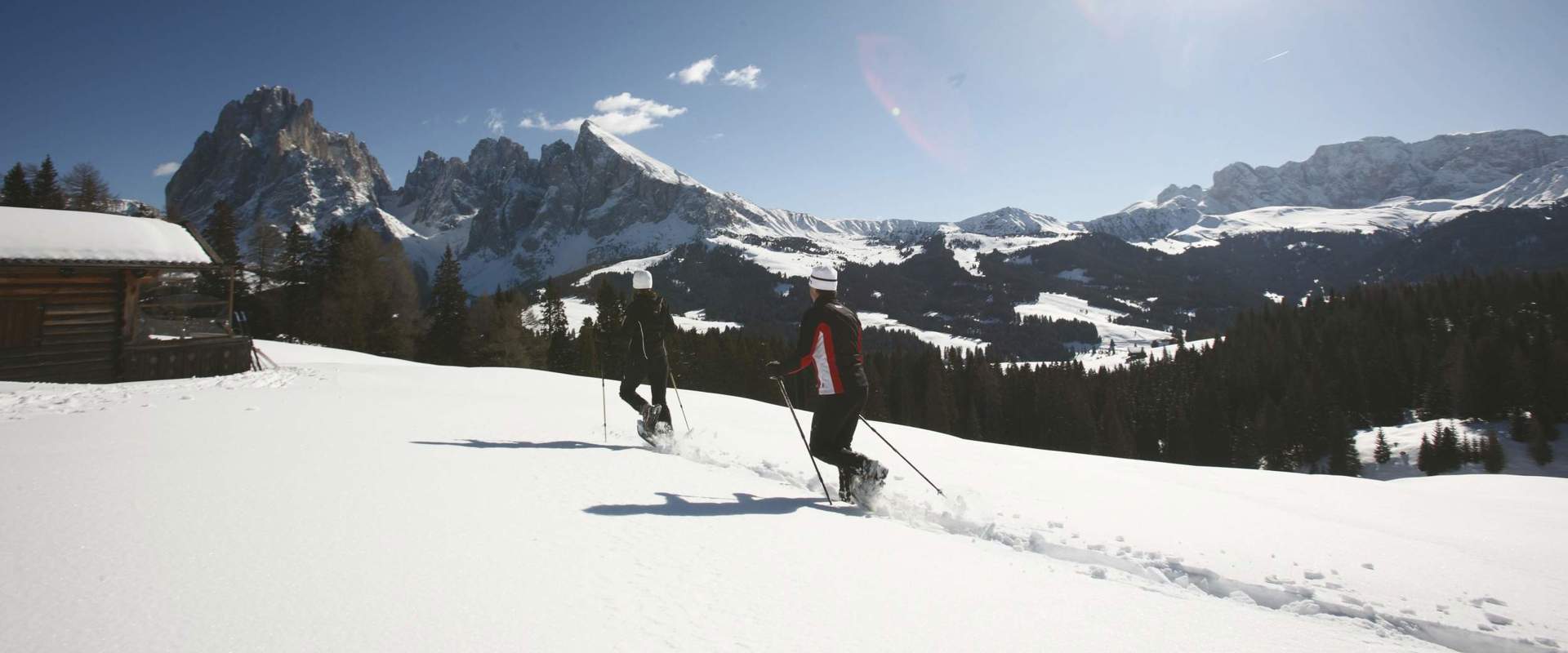 Winter hiking - equipment and info Winter hike on a beautiful sunny day.