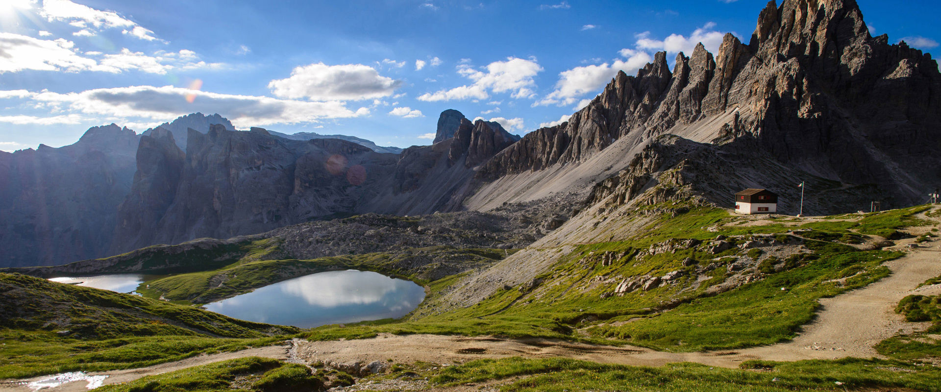 Multi-day tours Picture of two mountain lakes.