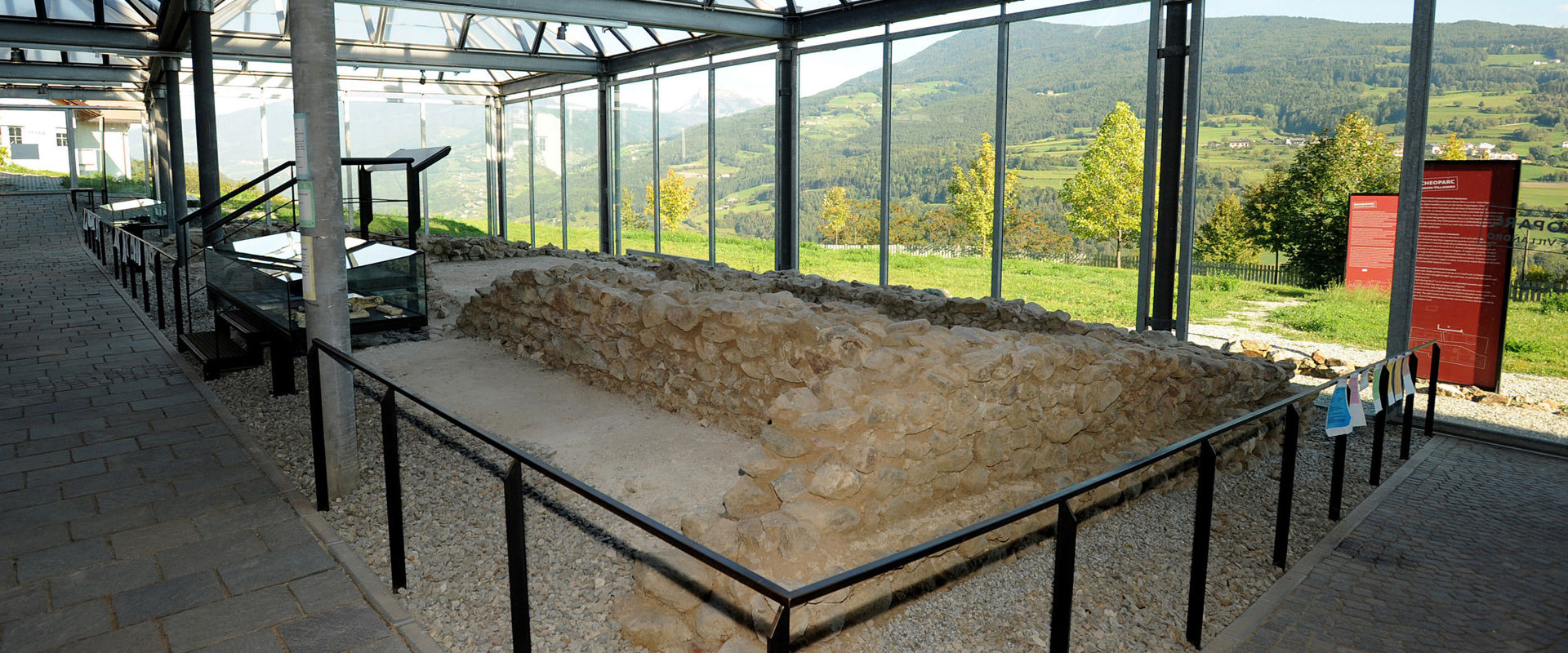 Archeoparc Villanders Roofed wall remains.