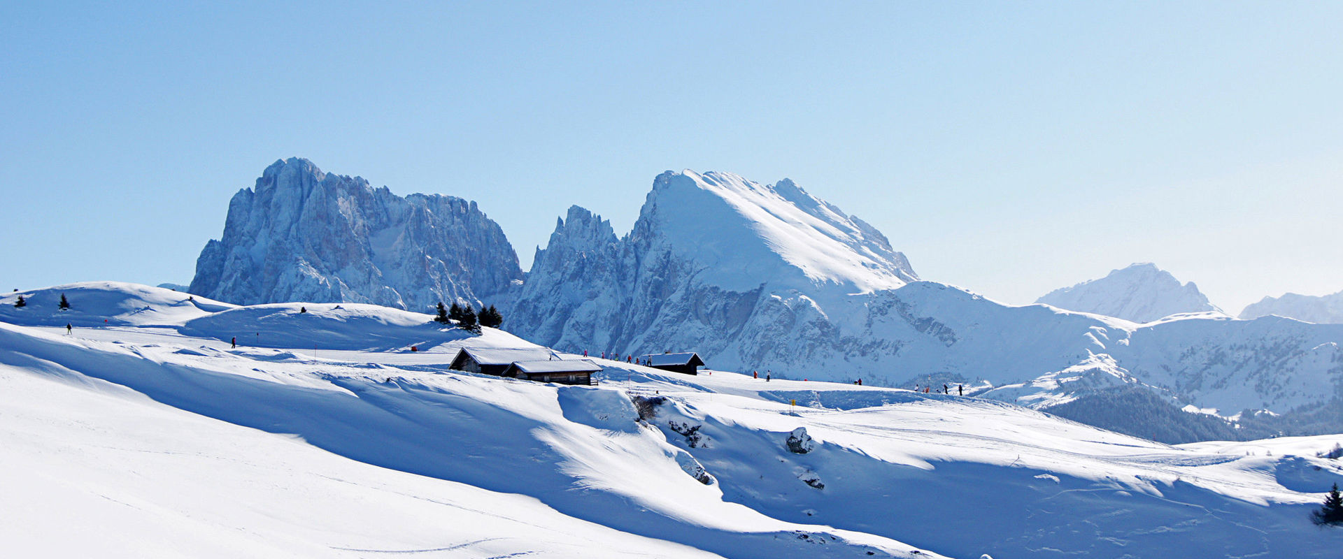 Winter wounderland at the Seiser Alm Snowy landscape on the Seiser Alm in winter.