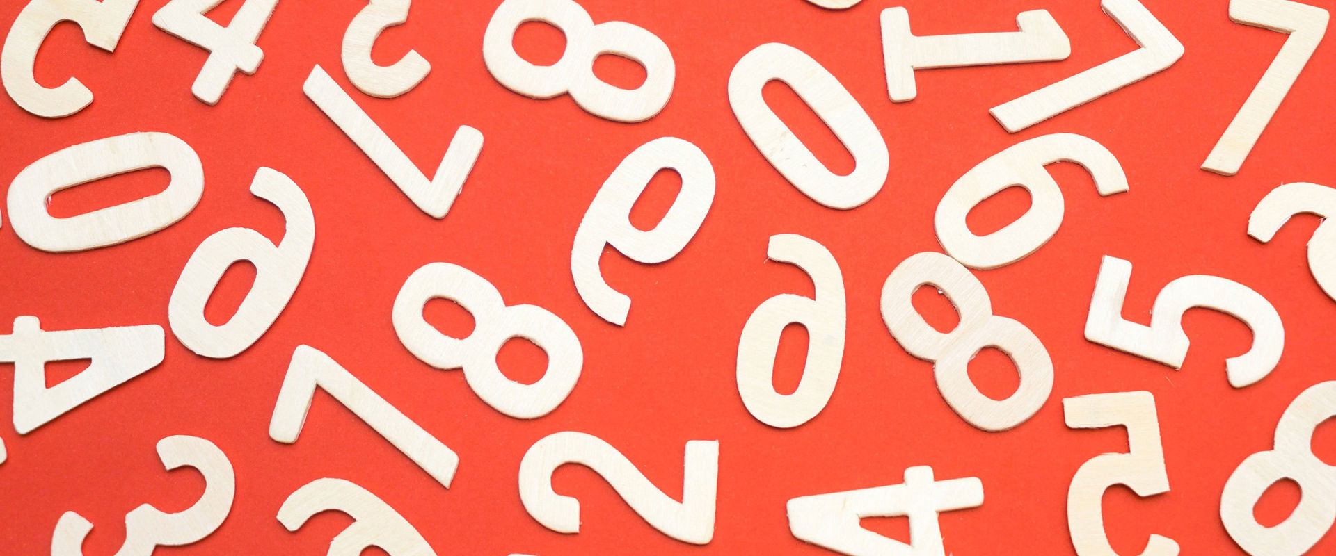 White digits on a red background.