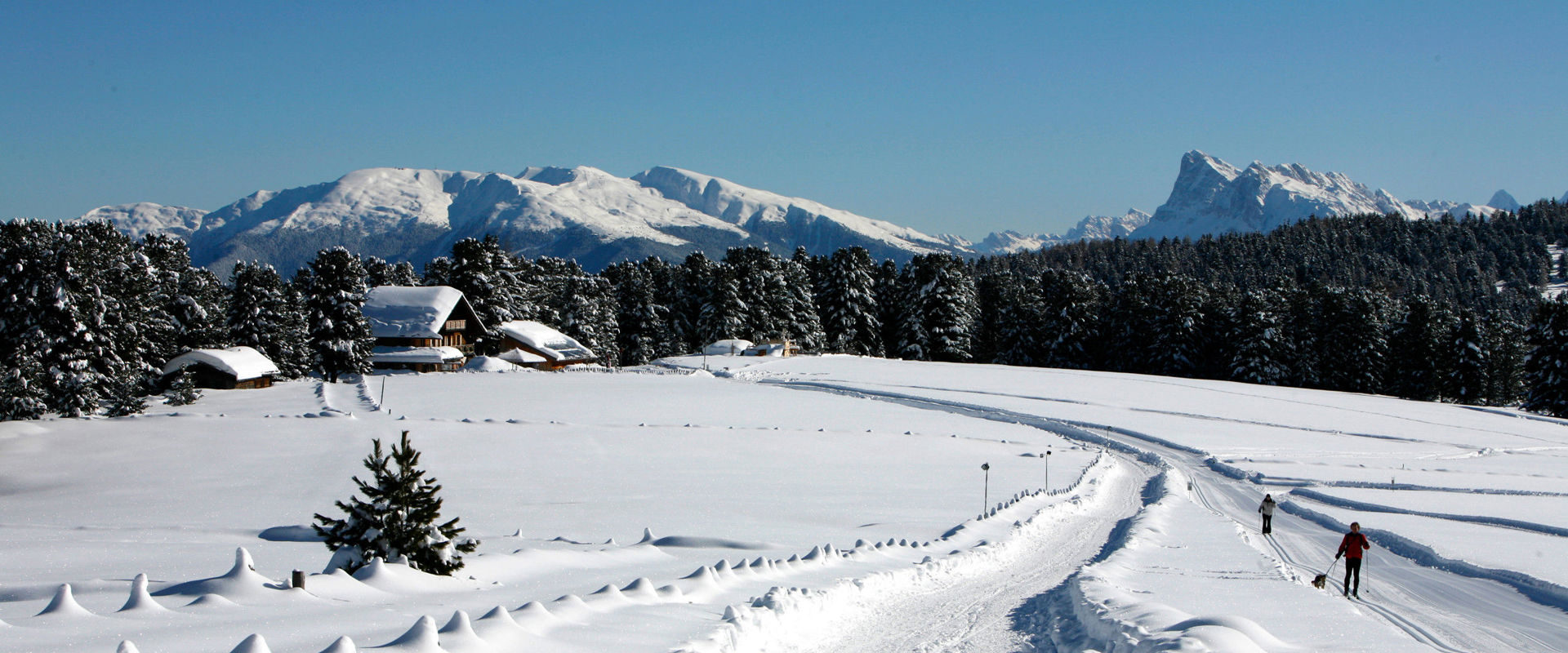 Villanderer Alm Winter hiking path & cross-country ski run on Villanderer Alm