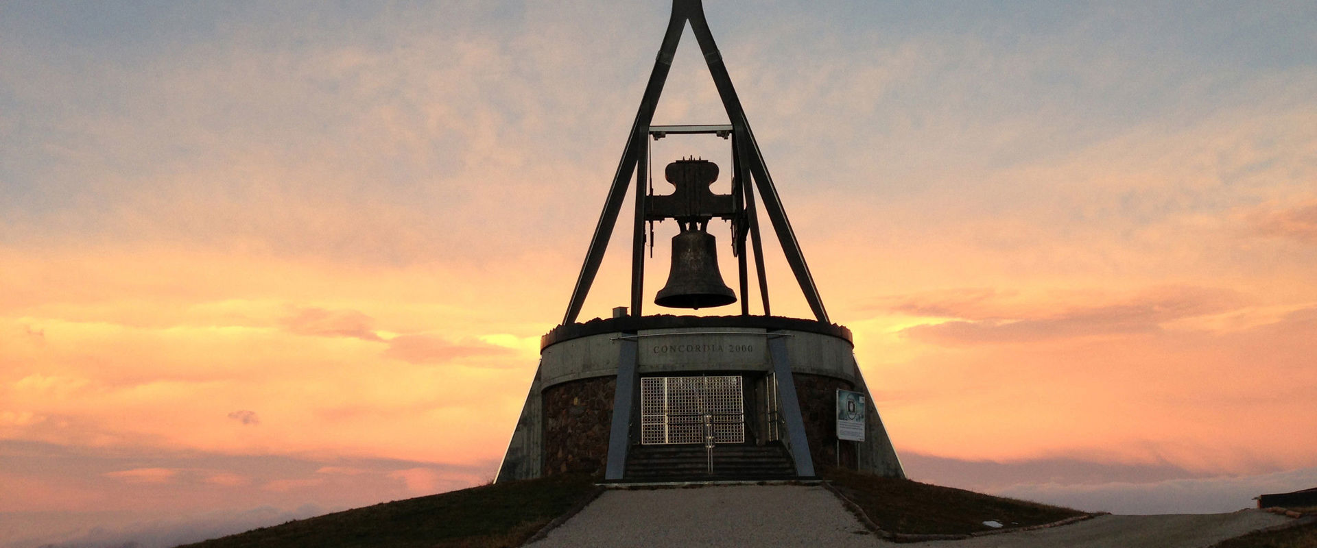 Concordia 2000 Peace bell at the summit of the Kronplatz.