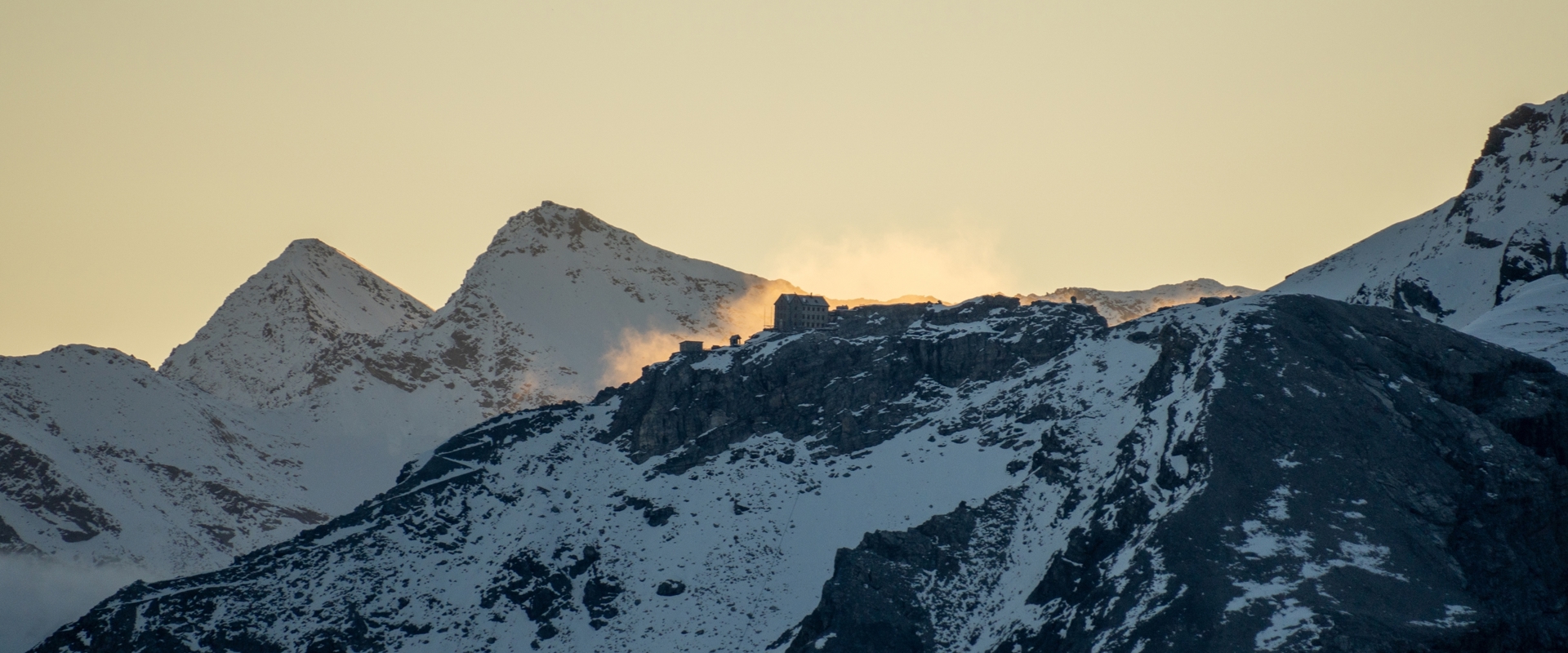 Sunrise and high-altitude shelter