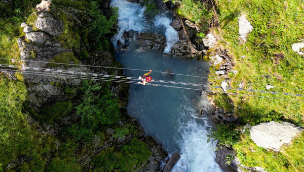 Climbing the via ferrata in the Ziel Valley