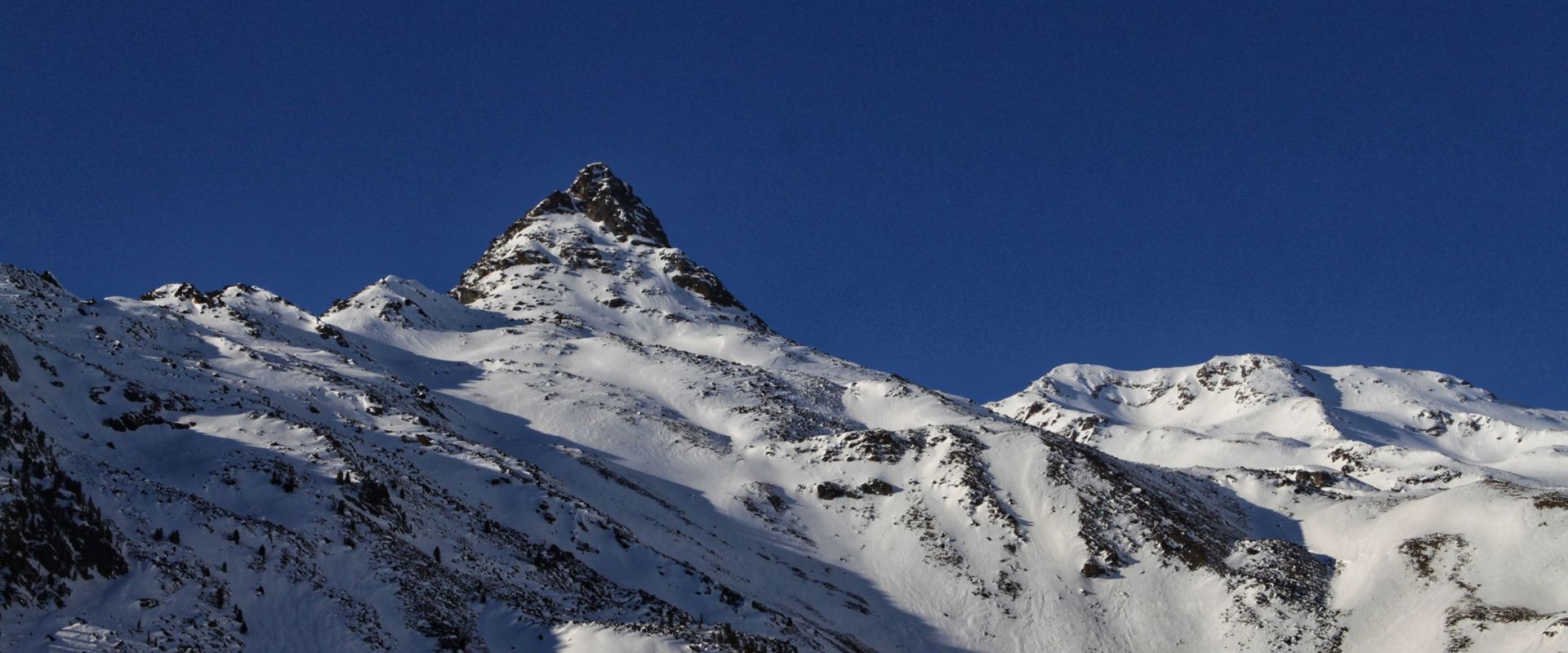 Nature Park Texel Group in winter Snow-covered mountain peaks.