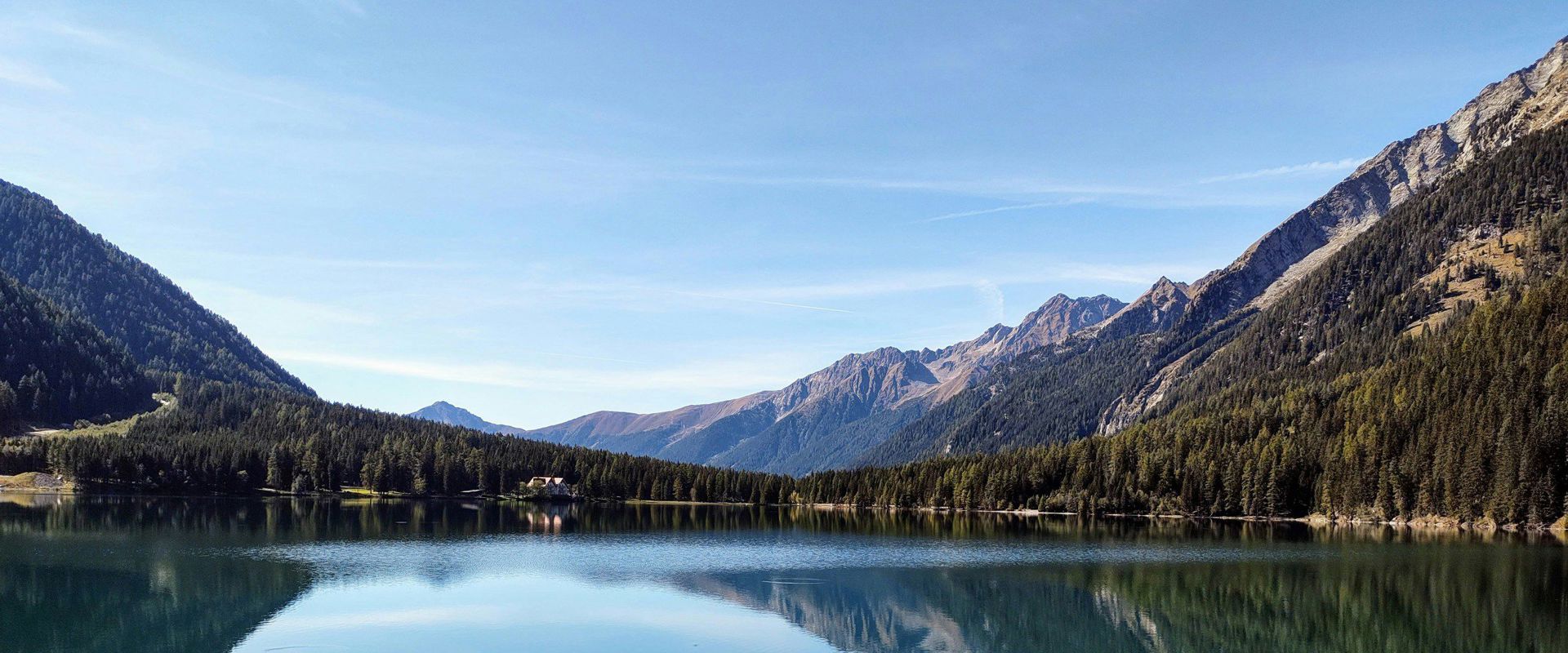 Rammelstein Lake Antholz with Mt. Rammelstein in the background